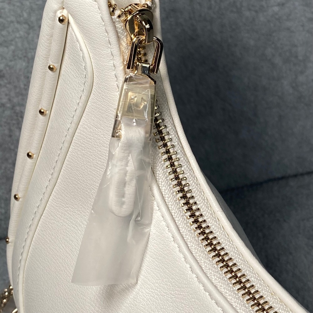 True Religion Crescent Hobo Bag Women's Small Cream Studded Y2K Shoulder Bag NWT - Picture 10 of 13